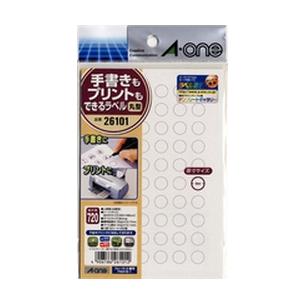 他サイト： エーワン 26101 手書きもプリントもできるラベル ( はがきサイズ / 丸型60面 / 9mmφ / 12シート )の商品画像