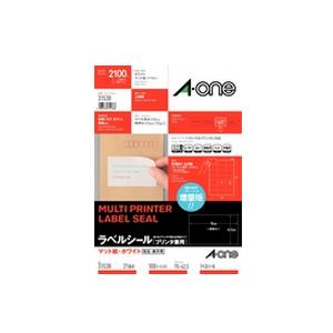 他サイト： プリンター用紙 エーワン ラベル シール 31538 ラベルシール プリンタ兼用 A4 / 21面 / 100シート ホワイトの商品画像