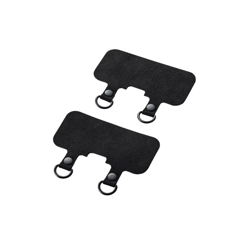 他サイト： エレコム P-STHD2BKN ストラップホールシート/2枚入り/ケーブル穴用 2口タイプ/ブラック の商品画像