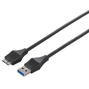 他サイト： ユニバーサルコネクター USB3.0 A to microB スリムケーブル 1m ブラックの商品画像