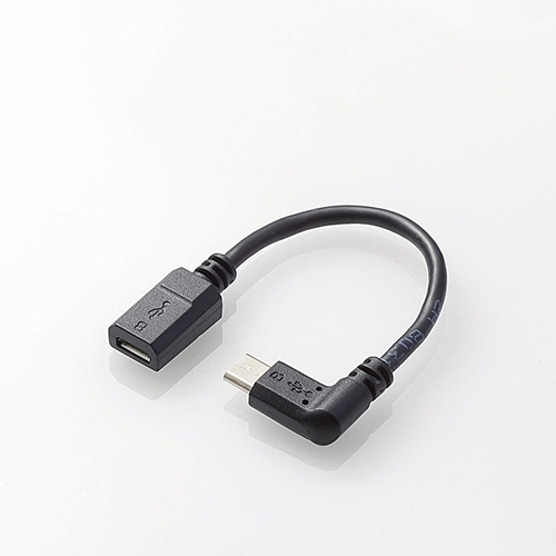 他サイト： エレコム TB-MBFMBR01BK L字MicroUSB変換アダプタ 0.1mの商品画像
