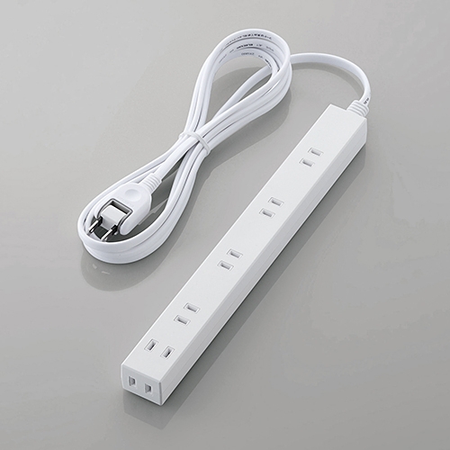 他サイト： エレコム T-NSLK-2630WH ほこり防止シャッター付きスリムタップ(雷ガード内蔵) 3m ホワイトの商品画像