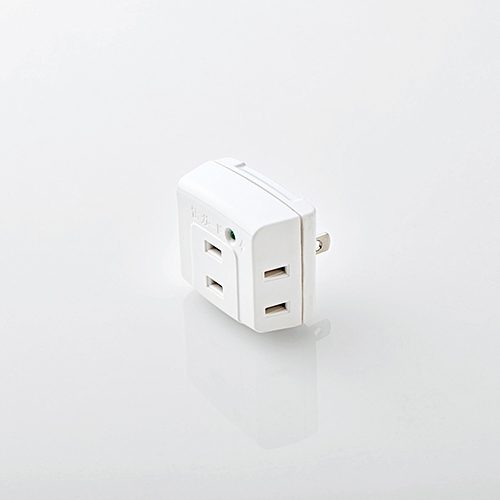 他サイト： タップ エレコム 雷ガード T-KTR01WH トリプルタップ(雷ガード付き)の商品画像