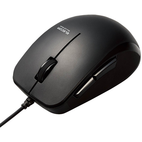 他サイト： エレコム M-BL28UBSKBK BlueLEDマウス 有線 5ボタン サイドラバー 静音 抗菌 ブラック の商品画像