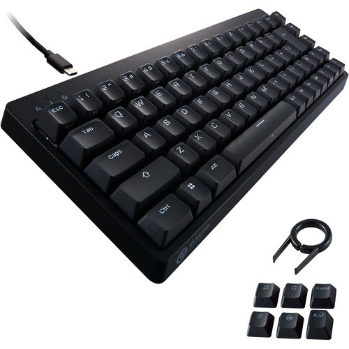 他サイト： エレコム TK-VK200SBK ゲーミングキーボード USB-Aハブ搭載 V custom VK200S(銀軸) ブラック Tの商品画像