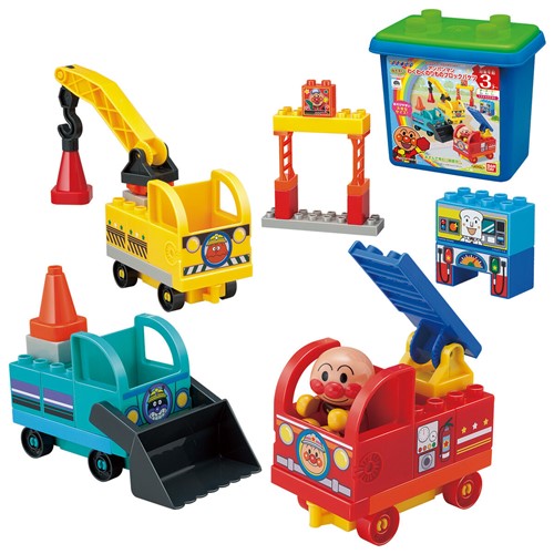 他サイト： バンダイ アンパンマンわくわくのりものブロックバケツの商品画像