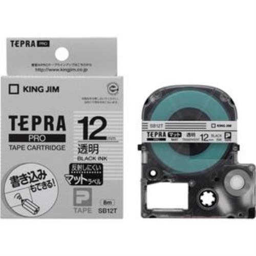 他サイト： キングジム  「TEPRA(テプラ)PRO」マットラベル 透明/黒文字 12mmの商品画像