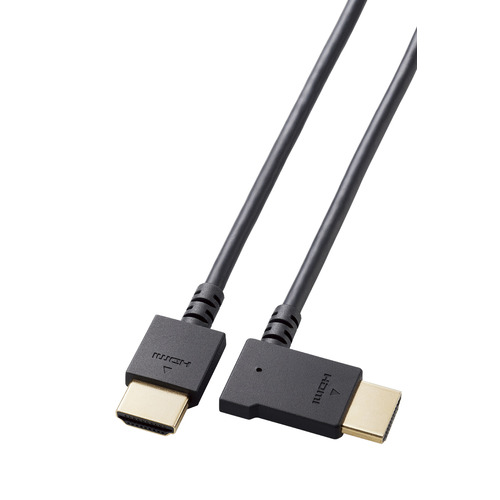 他サイト： エレコム CAC-HD14EYL10BK HIGH SPEED HDMIケーブル(L字コネクター/左向き) 1.0m の商品画像