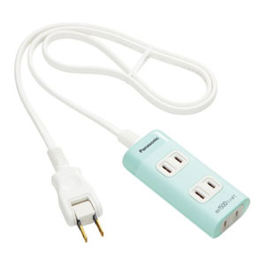 他サイト： パナソニック WHA2413GP テーブルタップ 「ザ・タップQ」(3コ口・1m) グリーンの商品画像