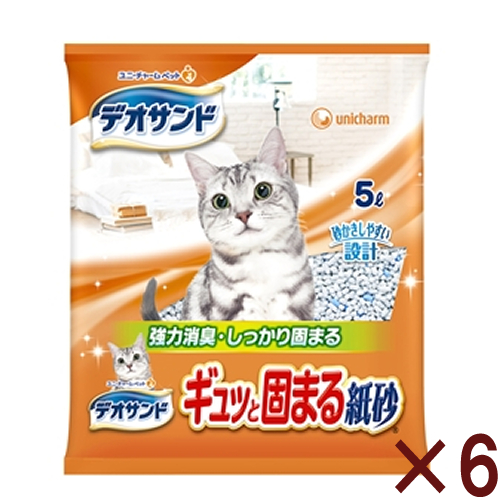 他サイト： ユニ・チャーム デオサンド 紙砂 5L 【6個セット】の商品画像