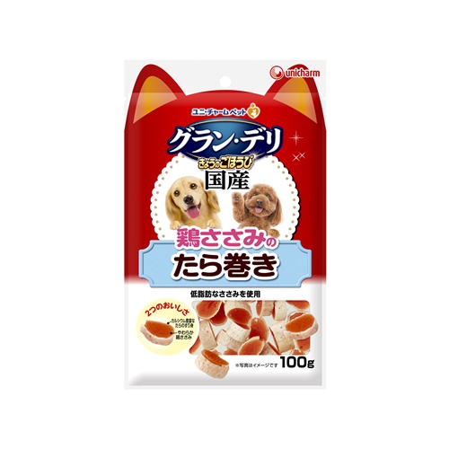 他サイト： ユニ・チャーム 銀のさら きょうのごほうびヘルシーたら巻きささみ 100g の商品画像