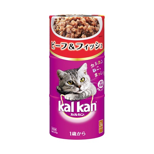 他サイト： マースジャパンリミテッド KHC06  カルカンハンディ缶 1歳から ビーフ&フィッシュ  160g×3Pの商品画像