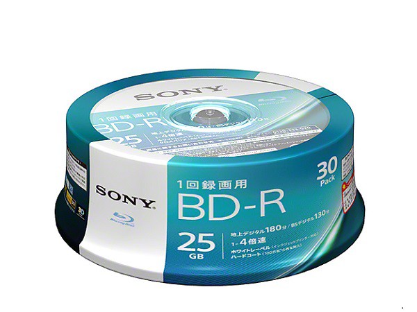 他サイト： SONY  ソニー BD-R 25GB 4倍速 30枚 スピンドル 30BNR1VJPP4 (2432944)  送料無料の商品画像