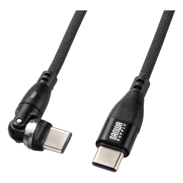 他サイト： SANWA SUPPLY  サンワサプライ USB2.0 Type-Cコネクタ540度回転ケーブル1.8m(PD100W KU-の商品画像