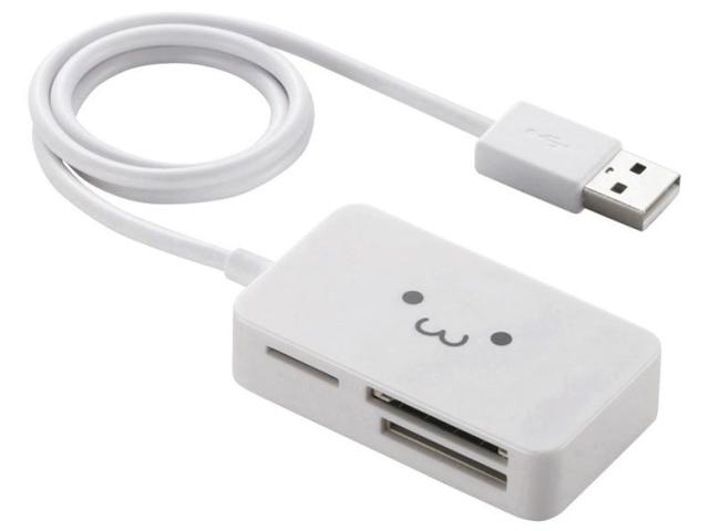 他サイト： ELECOM エレコムUSB-A接続 ケーブル付き コンパクトメモリーカードリーダー ホワイト MR-A39NWHF1(2372の商品画像