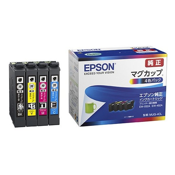 他サイト： EPSON エプソンインクカートリッジ マグカップ 4色パック MUG4CL(2482539)代引不可 送料無料の商品画像
