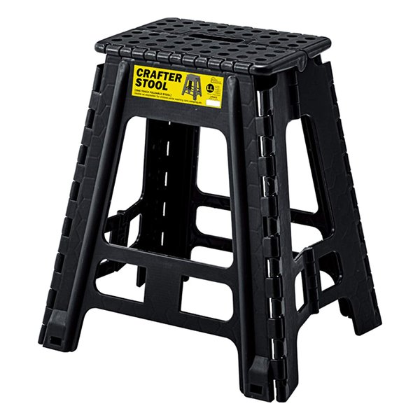 他サイト： 東谷 アズマヤクラフタースツール 折り畳み脚立 LLサイズ ブラック W40.5×D34×H45 LFS-413BK(25648の商品画像