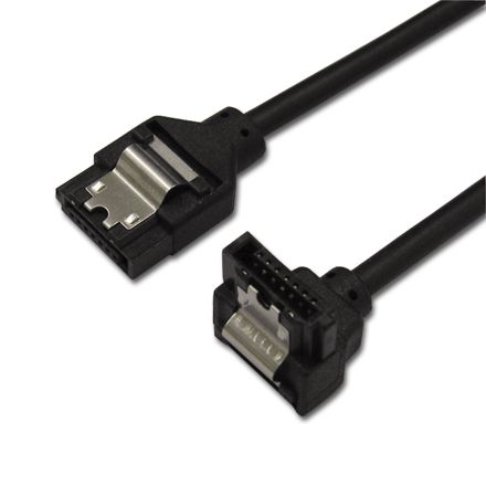 他サイト： AINEX アイネックスラッチ付 シリアルATAラウンドケーブル 片下L型コネクタ 50cm SATR-3105LBK(2196の商品画像