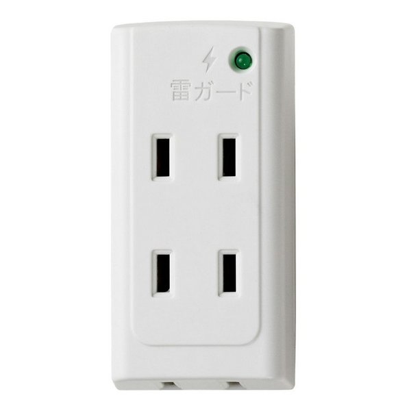 他サイト： ELPA エルパフロント電源タップ AC 3個口 雷ガード ホワイト A350SBW(2226116)の商品画像