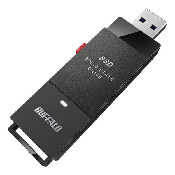 他サイト： BUFFALO バッファロー外付けSSD ポータブル USB3.2 Gen1 スティック型 TV録画対応 1.0TB ブラック の商品画像