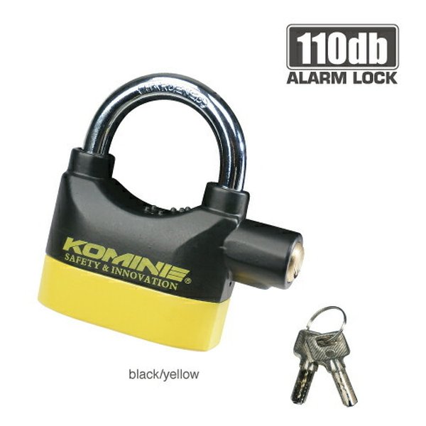 他サイト： KOMINE コミネLK-120 ALARM PADLOCK B/YEL F 09-120BK/YL(2464834)代引不可 の商品画像