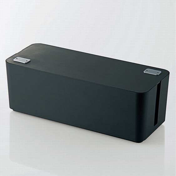 他サイト： ELECOM エレコムケーブルボックス/6個口/ブラック EKC-BOX001BK(2273812)代引不可 送料無料の商品画像