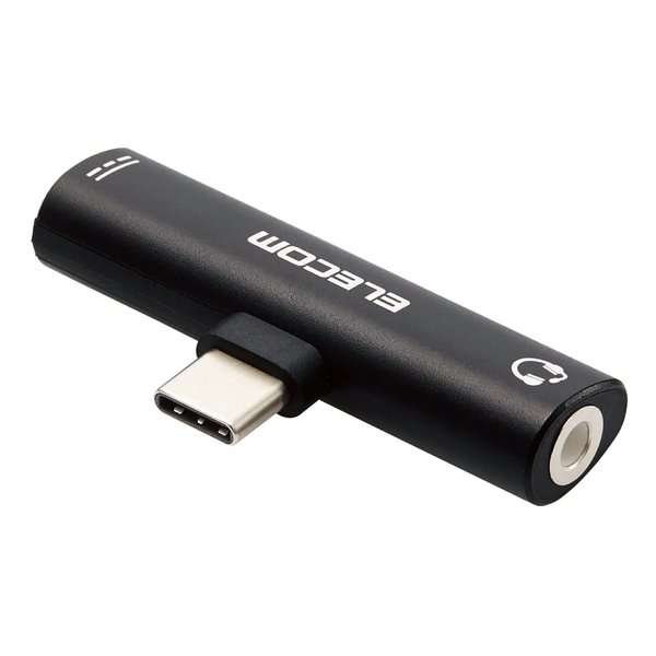 他サイト： ELECOM エレコムオーディオ変換プラグ USB-C オス→メス φ3.5mm /USB-Cメス給電 60W ブラック MPAの商品画像