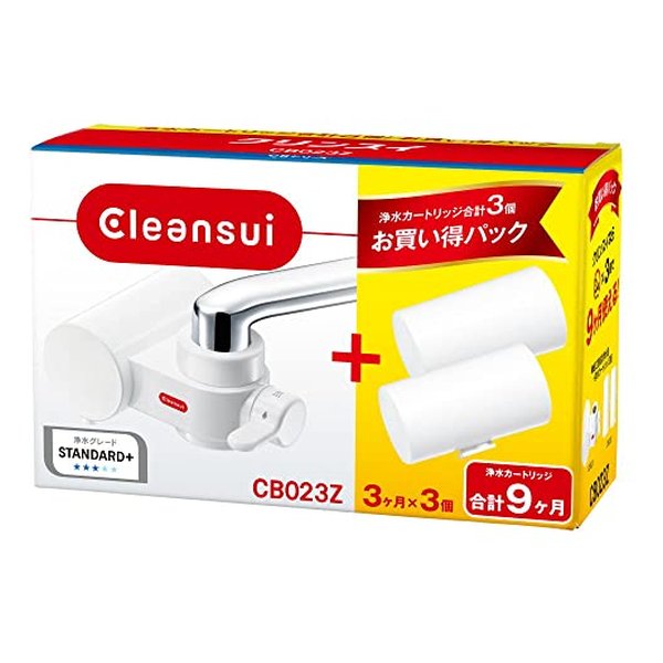 他サイト： 三菱ケミカルクリンスイ ミツビシケミカルクリンスイ浄水器 蛇口直結型 CBシリーズ スタンダード+ コンパクト カートリッジ3個の商品画像