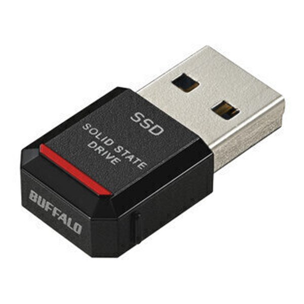 他サイト： BUFFALO バッファロー外付けSSD ポータブル USB3.2 Gen2TV録画対応500GB SSD-PST500U3BAの商品画像
