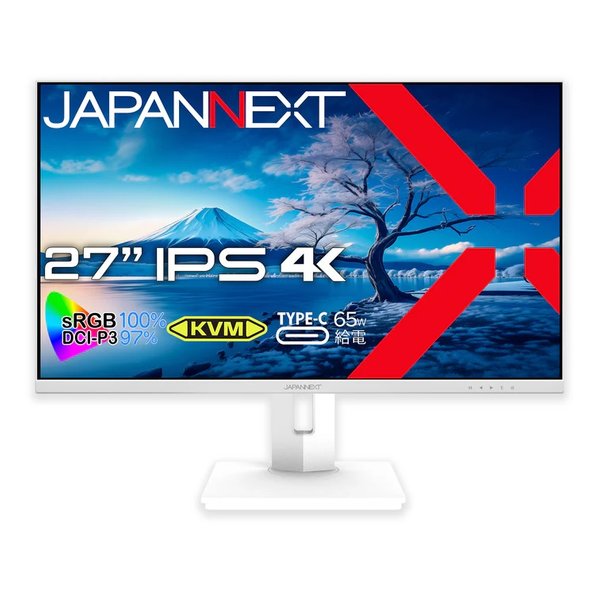 他サイト： JAPANNEXT ジャパンネクスト液晶モニター 27インチ IPSパネル搭載 4K 3840x2160 ホワイトカラー採用 Jの商品画像