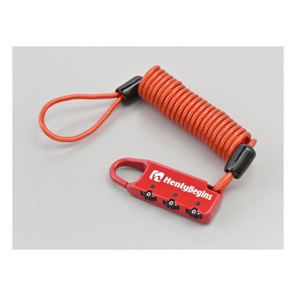 他サイト： Henly Begins ヘンリービギンズコンパクトダイヤルロック カールコードタイプ DLK120R 1200mm レッド 4の商品画像