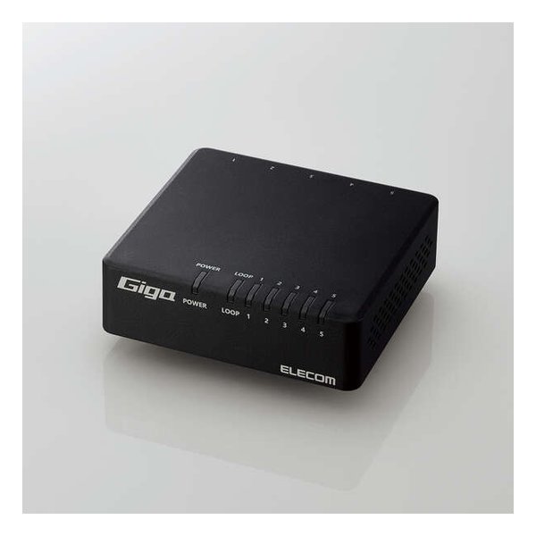 他サイト： ELECOM エレコムスイッチングハブ LAN ハブ 5ポート Giga対応 1000/100/10Mbps プラ筐体/ファンレの商品画像