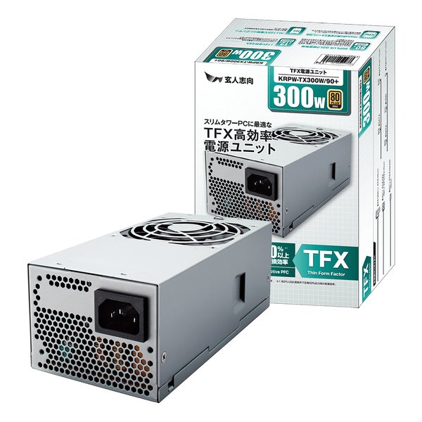 他サイト： 玄人志向 クロウトシコウPREMIUMシリーズ 300W TFX電源 80+GOLD KRPW-TX300W/90+(23384の商品画像