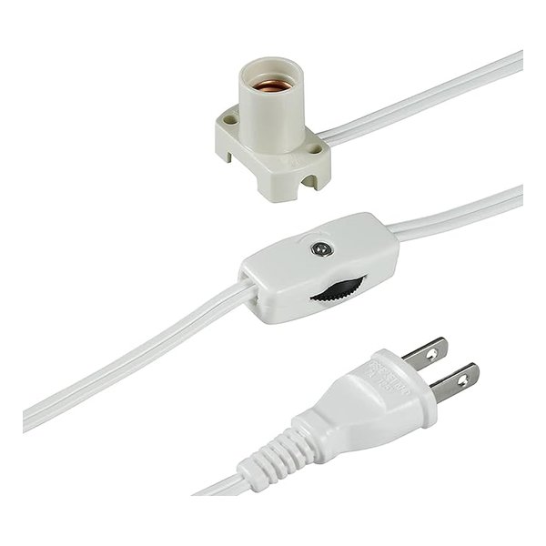 他サイト： ELPA エルパコード付きソケット 1.5m/E12/20W/LED/白熱球両対応/中間スイッチ付/ホワイト KP-M1215Nの商品画像