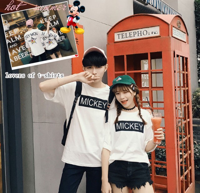 超人気t Shirt Disney ディズニー ペアルック カップル Tシャツ トップス ｔシャツ ミッキー柄 半袖 夏 夫婦 お揃いの通販はau Wowma ワウマ Rinrin Store 商品ロットナンバー