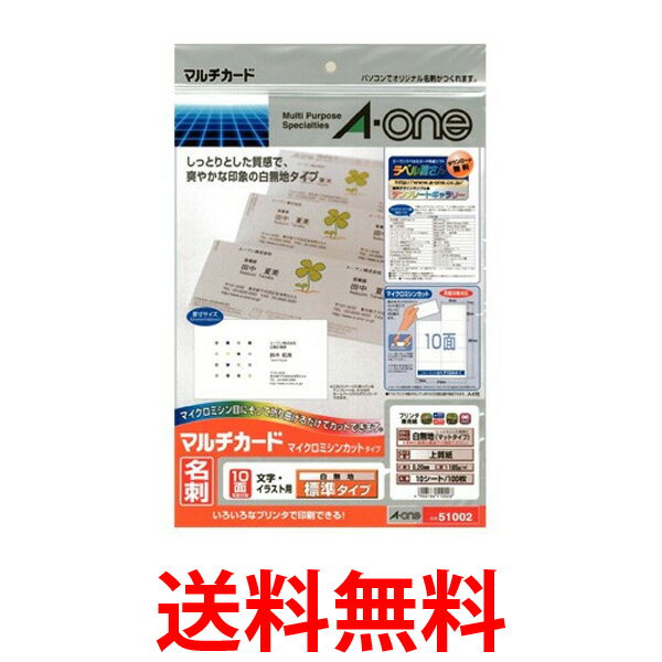 他サイト： A-one マルチカード 名刺 100枚分 51002 エーワン 白無地  送料無料 の商品画像