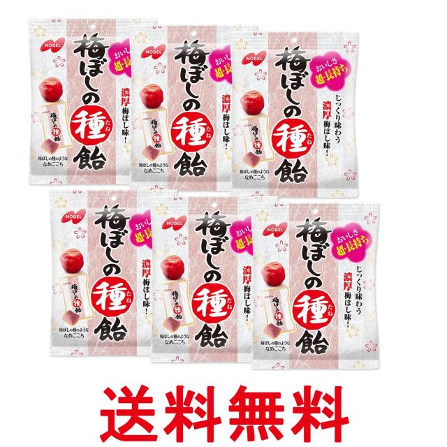 他サイト： 6個セット ノーベル 梅ぼしの種飴 キャンディ お菓子 30g 送料無料の商品画像