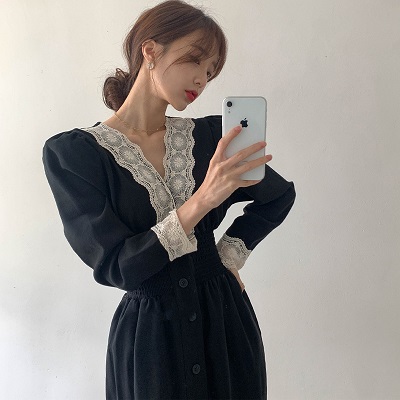 ワンピース カシュクール レース モノトーン ホワイト ブラック ウエストマーク コルセット風 コルセット ボタン Vネック セクシー きれの通販はau Pay マーケット Solare Shop