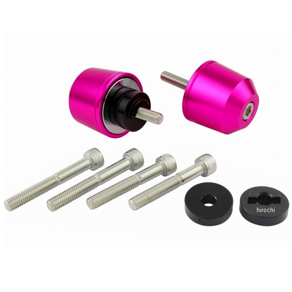 他サイト： POSH ポッシュ ミドルウェイトバーエンド ホンダ/スズキ純正ハンドル用 M6 ピンク 032979-32-10 WO店の商品画像