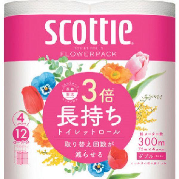 他サイト： 日本製紙クレシア(株) クレシア スコッティフラワーパック3倍長持ち4ロールダブル 22738 WO店の商品画像