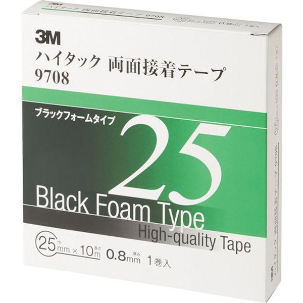他サイト： 970825AAD スリーエム 3M ハイタック両面接着テープ 9708 25mmX10m 黒 (1巻=1箱) 9708 25 の商品画像