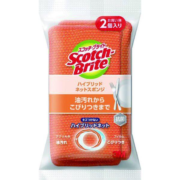 他サイト： HBNT75E2PM スリーエム 3M スコッチ・ブライト ハイブリッドネットスポンジ オレンジ(2個入) HBNT-75E 2の商品画像