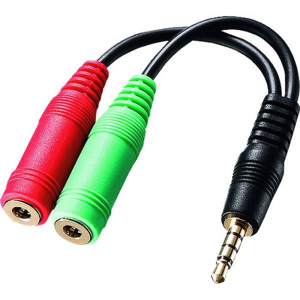 他サイト： KMA25005 サンワサプライ(株) SANWA ヘッドホン+マイク用変換アダプタケーブル(3極メスx2→4極オス) KMA2の商品画像
