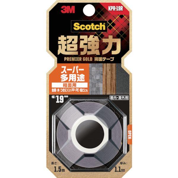 他サイト： KPR19R スリーエム 3M スコッチ 超強力両面テープ プレミアゴールド スーパー多用途 粗面用 19mm×1.5m KPRの商品画像