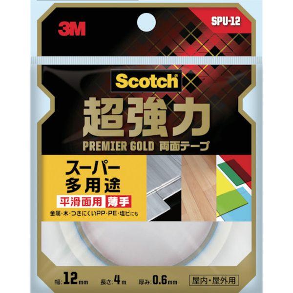 他サイト： SPU12 スリーエム 3M スコッチ 超強力両面テープ プレミアゴールド スーパー多用途 薄手 12mm×4m SPU-12 の商品画像