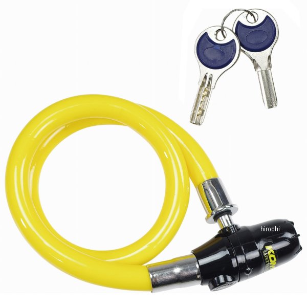 他サイト： LK-123 コミネ KOMINE アラームワイヤーロック 黒/イエロー 4573325727915 WO店の商品画像