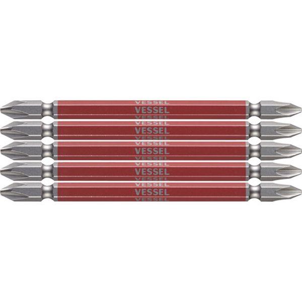 他サイト： (株)ベッセル ベッセル 剛彩ビット 5本組 (両頭) +2×110mm GS5P2110-TN WO店の商品画像