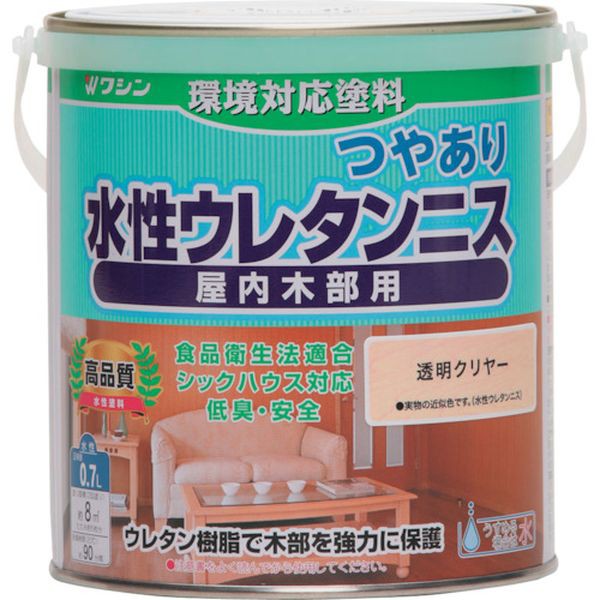 他サイト： 和信ペイント(株) 和信ペイント 水性ウレタンニス 透明クリヤー  0.7L 941701 WO店の商品画像