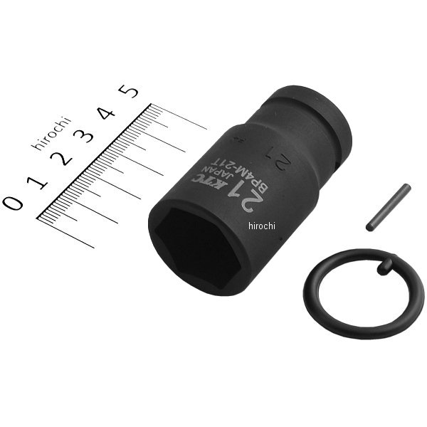 他サイト： KTC 12.7sq インパクトレンチ用ソケット(セミディープ薄肉) ピン・リング付 21mm BP4M-21TP WO店の商品画像