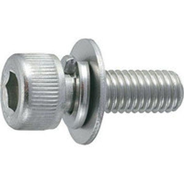 他サイト： 座金組込六角穴付ボルト P=3 ステンレス M4×12 17本入(座金組込キャップボルト ばね座金+JISワッシャー付) B07の商品画像
